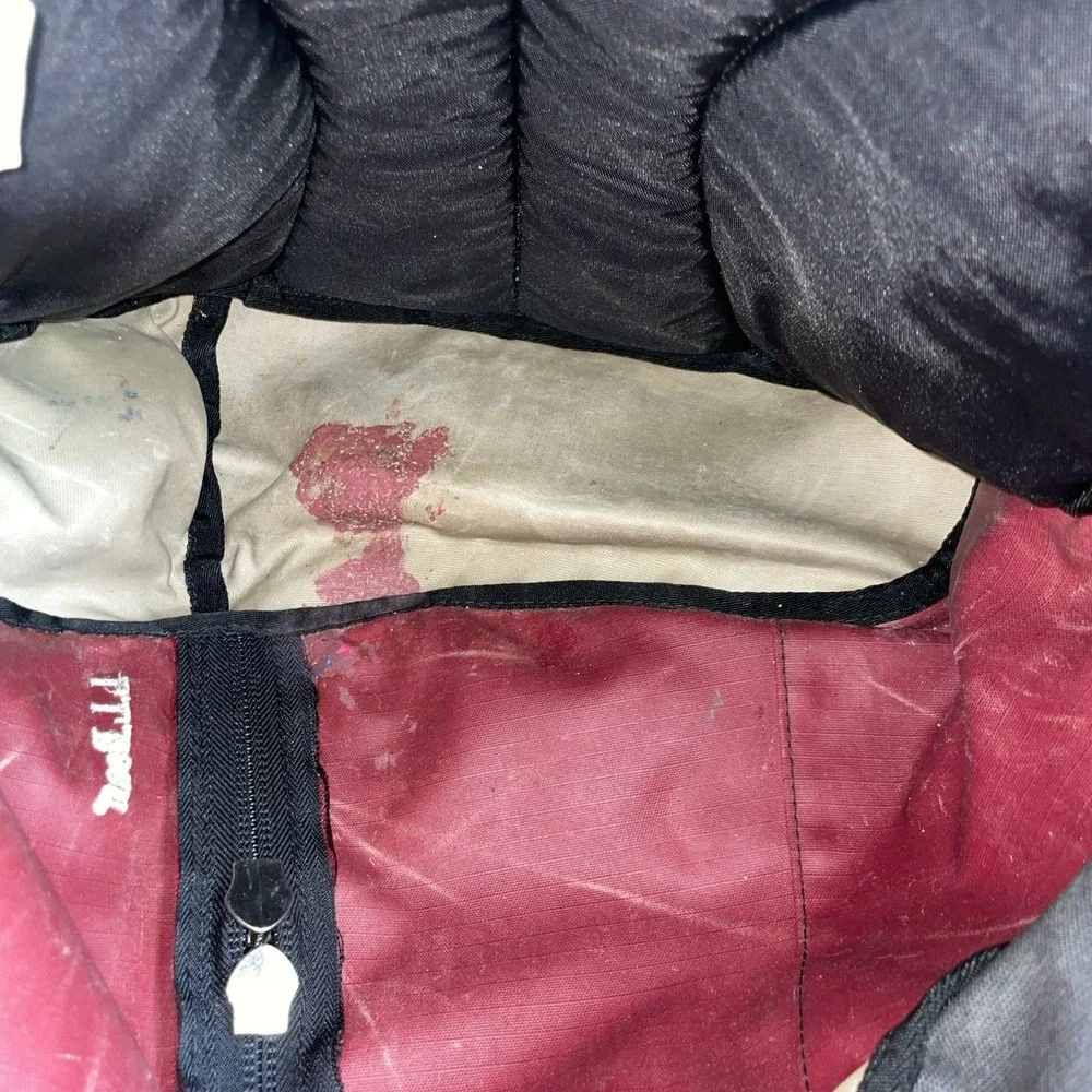 L.L. Bean Stowaway Sling Crossbody‎ Bag Gray/Red/Black Hiking Outdoor